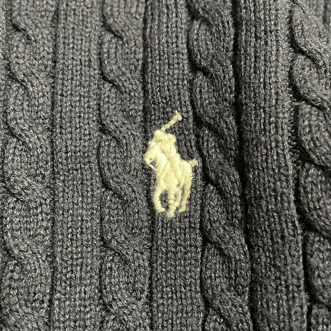 ポロラルフローレン ミニケーブルニット カーディガン ネイビー ポロマーク160