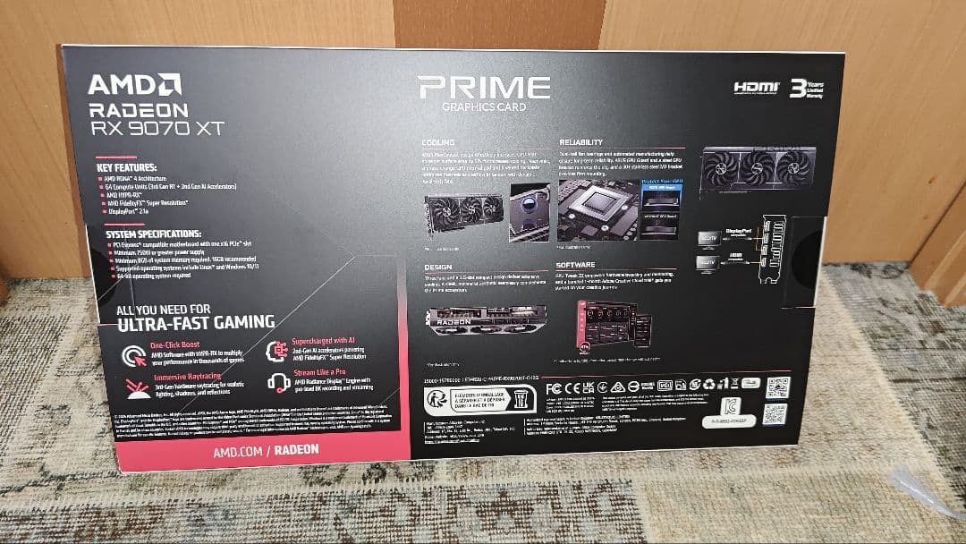 【新品】ASUS Prime Radeon RX9070XT 16GB OC