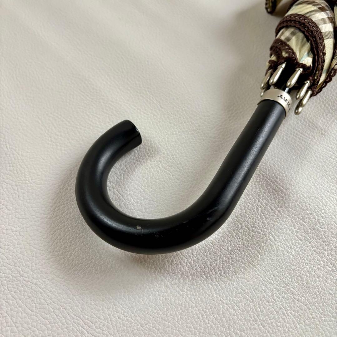 【美品】【バーバリー】Burberry チェック 手開き 雨傘 長傘 レディース