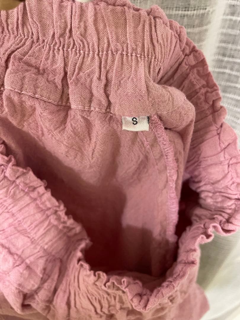 ヂェン先生の日常着　太極拳パンツ　　　　　　　　　Sサイズ　淡いピンク