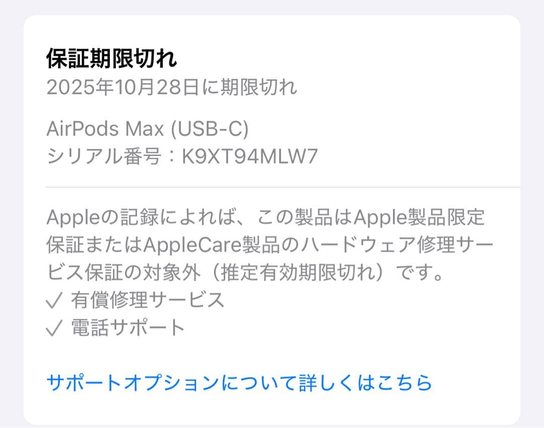 APPLE AirPods Max シルバー ワイヤレスイヤホン　専用ケース付き