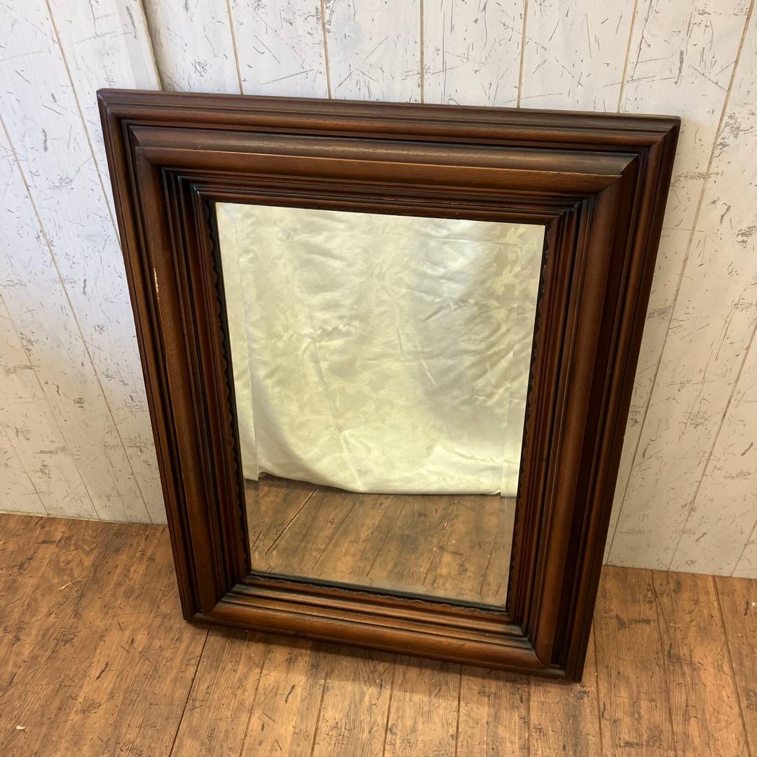 アンティーク 木製 ウッドフレーム 壁掛けミラー ウォールミラー 姿見 鏡
