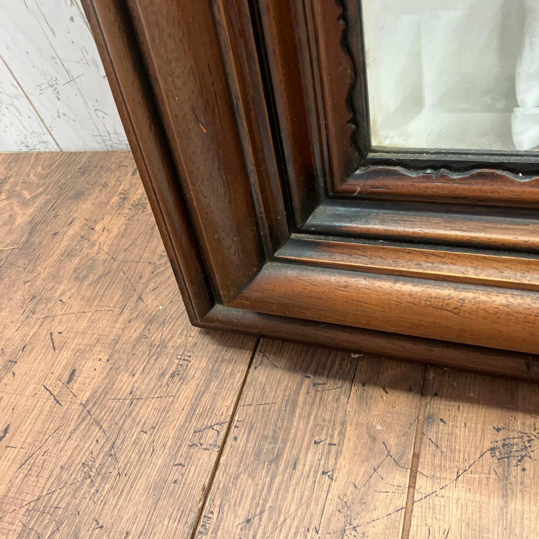 アンティーク 木製 ウッドフレーム 壁掛けミラー ウォールミラー 姿見 鏡