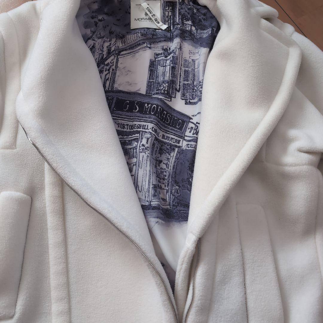 MORABIT ホワイト ライダース コート 38