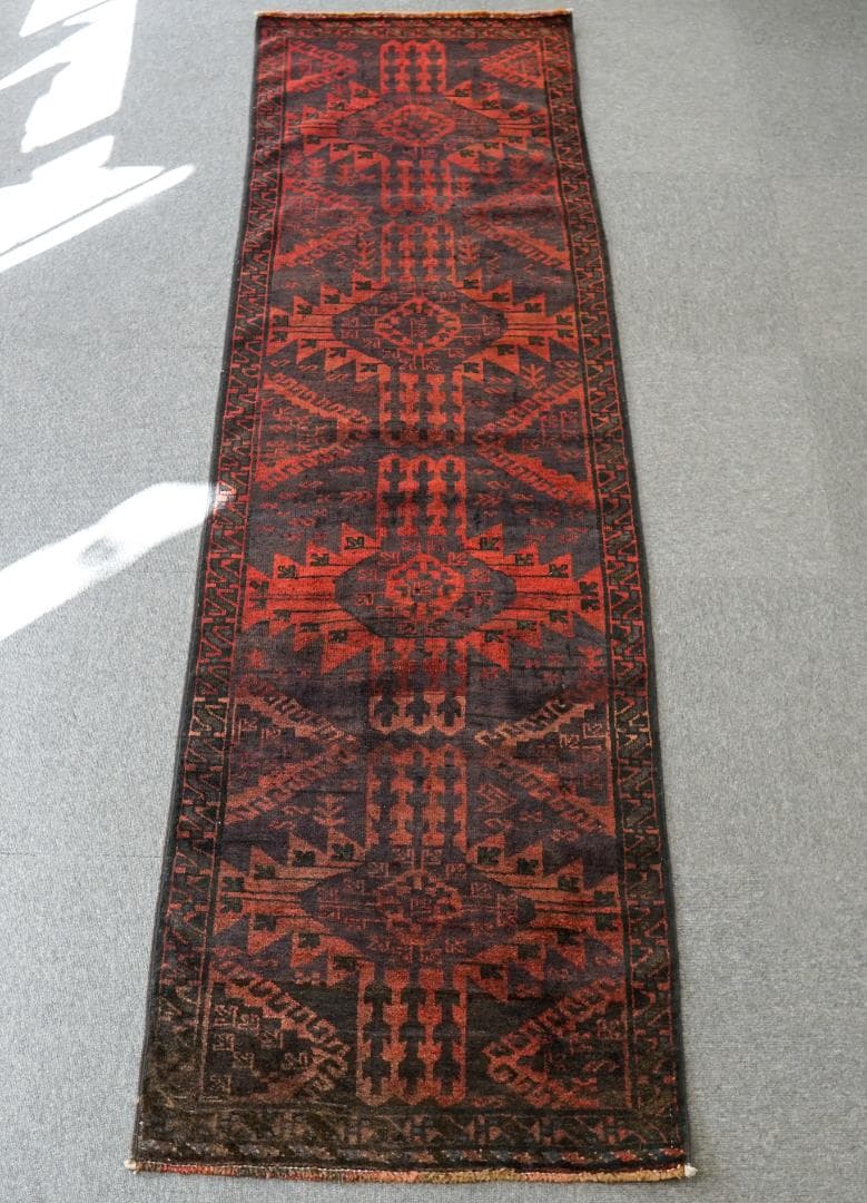 KM トライバルラグ　ヴィンテージ バルーチ　ランナー ペルシヤ