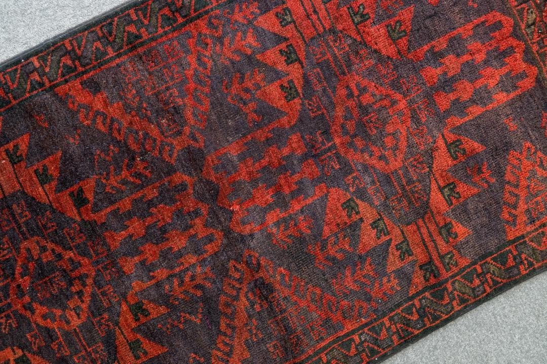 KM トライバルラグ　ヴィンテージ バルーチ　ランナー ペルシヤ