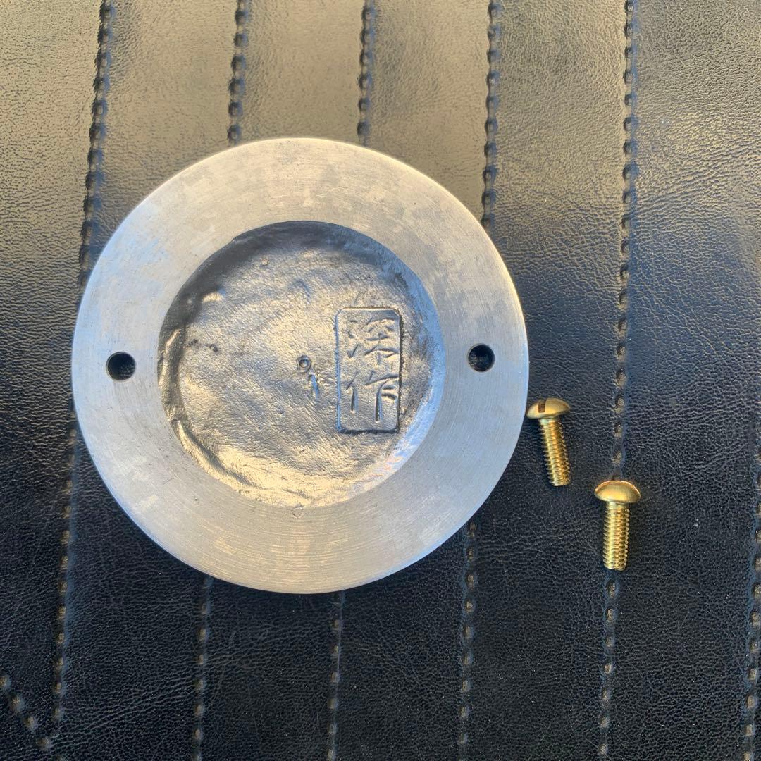 ハーレーアルミ砂型 ポイントカバービンテージタイプ真鍮ネジ