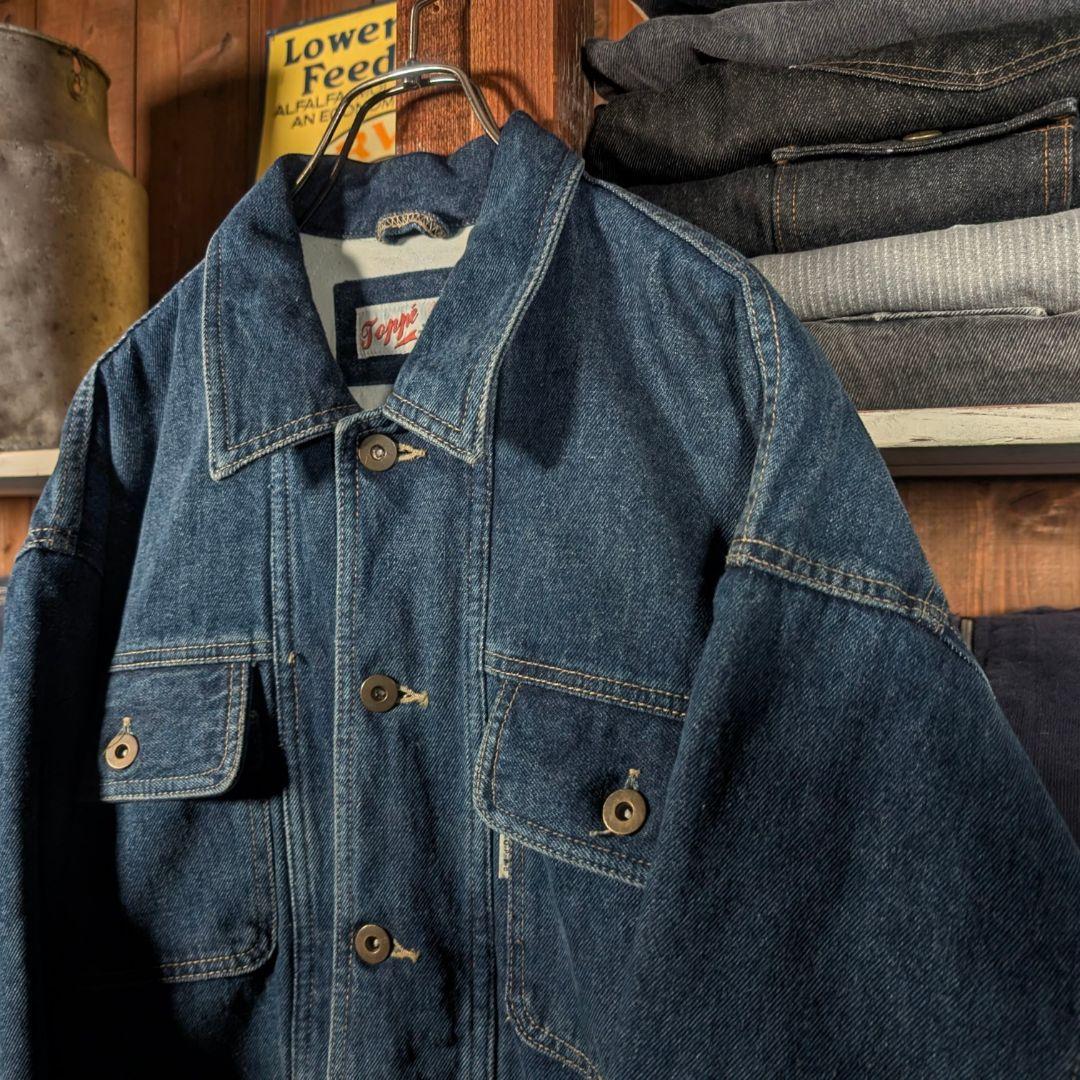 70s　ユーロヴィンテージ　デニムカバーオール　SCOVIL　マルチポケット　紺