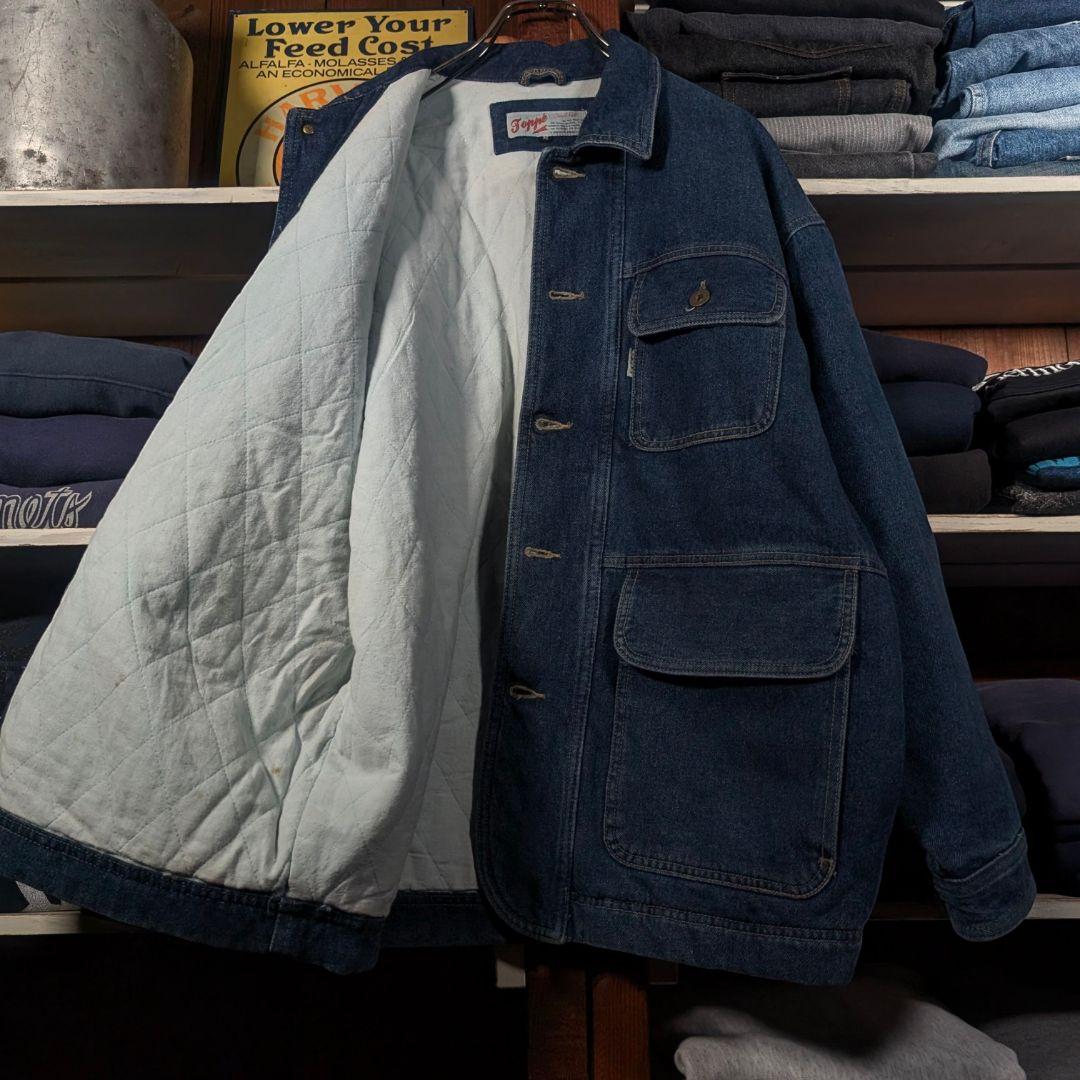 70s　ユーロヴィンテージ　デニムカバーオール　SCOVIL　マルチポケット　紺