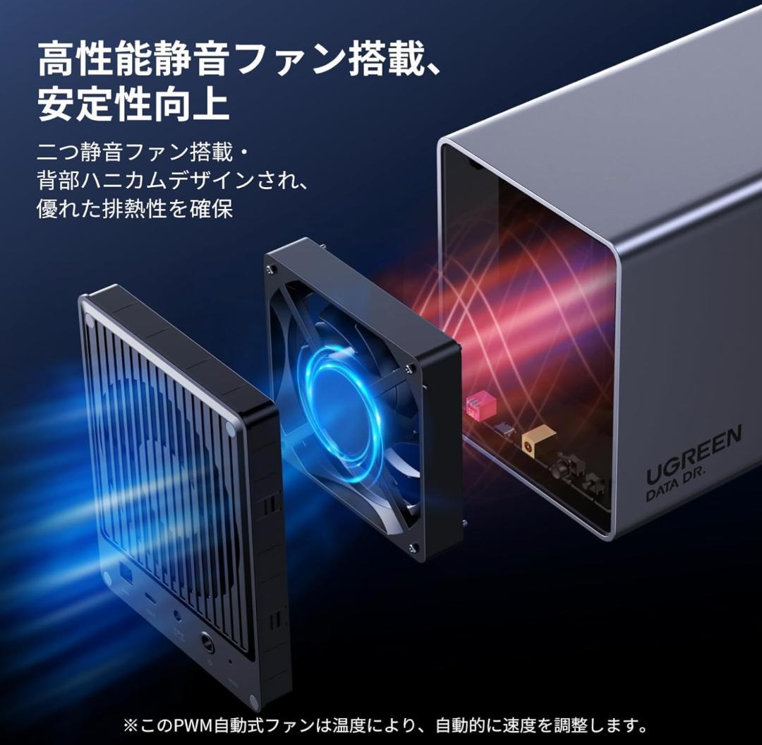 【外箱なし・未使用に近い】UGREEN ５ベイ RAID対応