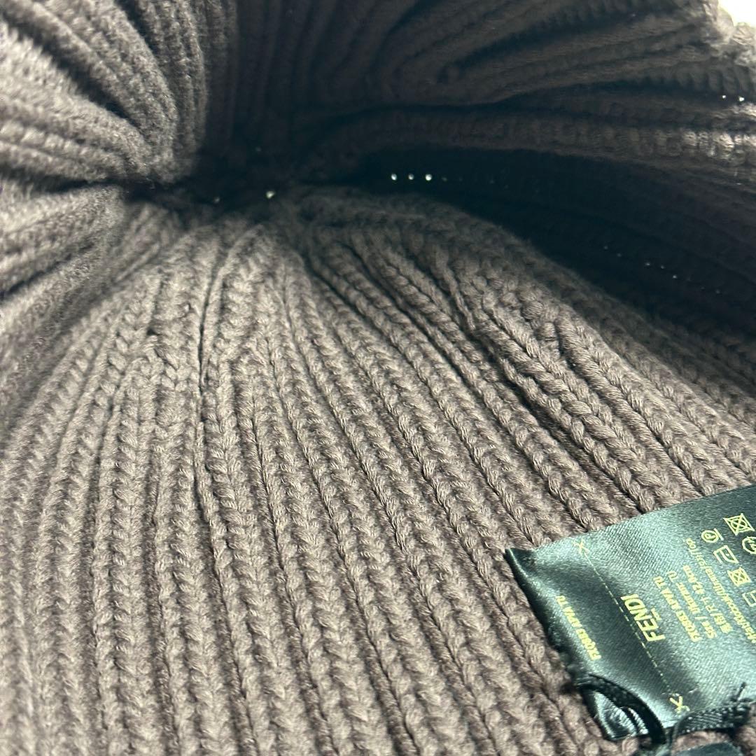 FENDI フェンディ FXQ883 ニット帽 ブラウン 未使用 タグ付き