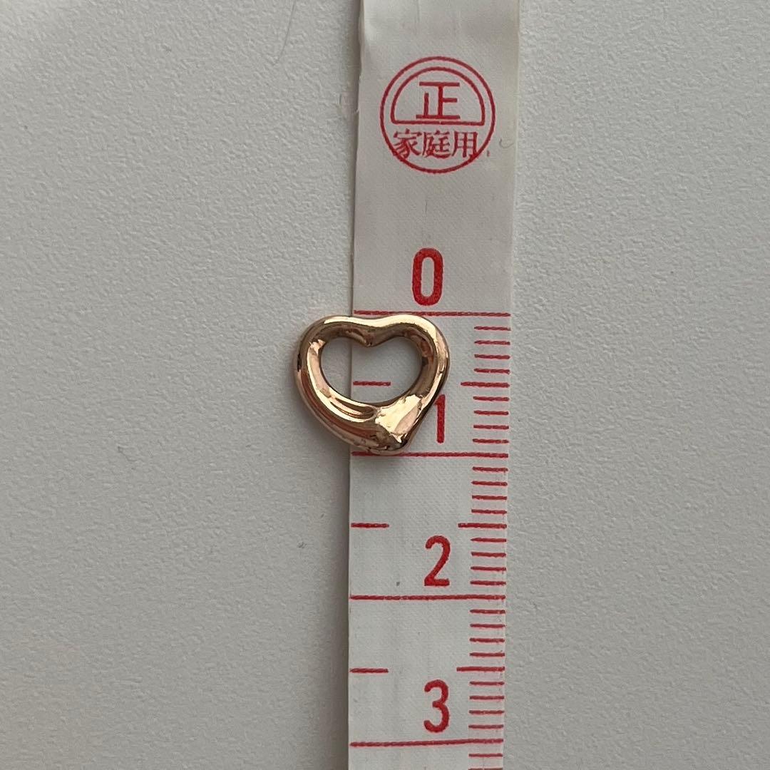 ティファニー K18PG オープンハート ペンダントトップ ネックレス