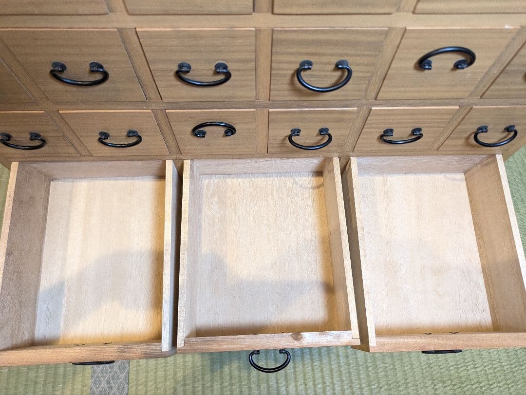 薬箪笥 収納棚 昭和 レトロ 桐材 25杯 多段