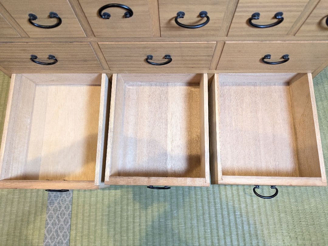 薬箪笥 収納棚 昭和 レトロ 桐材 25杯 多段