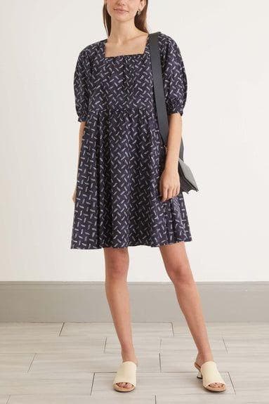 定価7万円 新品 MERLETTE マーレット ネイビー柄物ワンピース