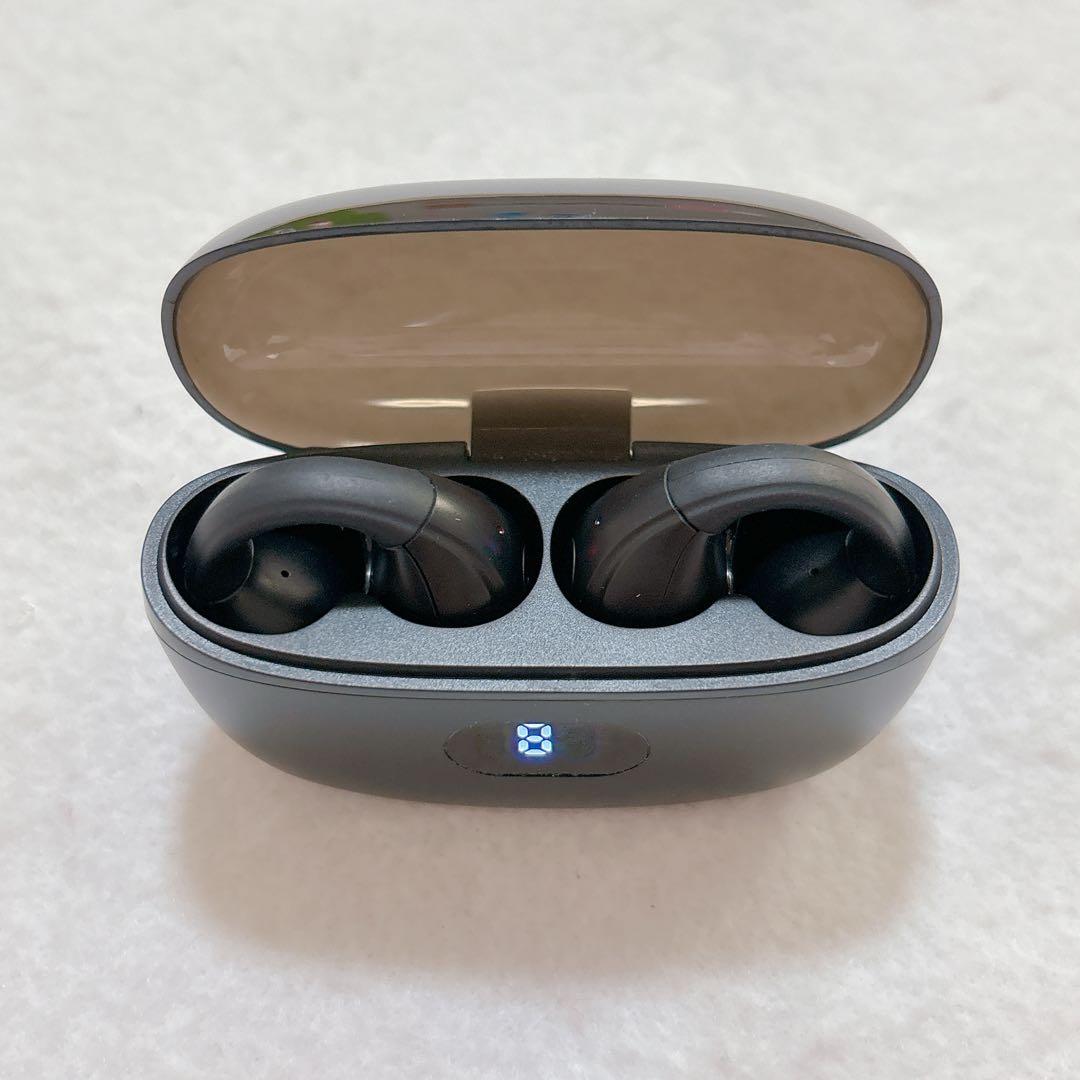 ✨人気商品✨イヤーカフ型イヤホン Bluetooth ワイヤレスイヤホン 黒