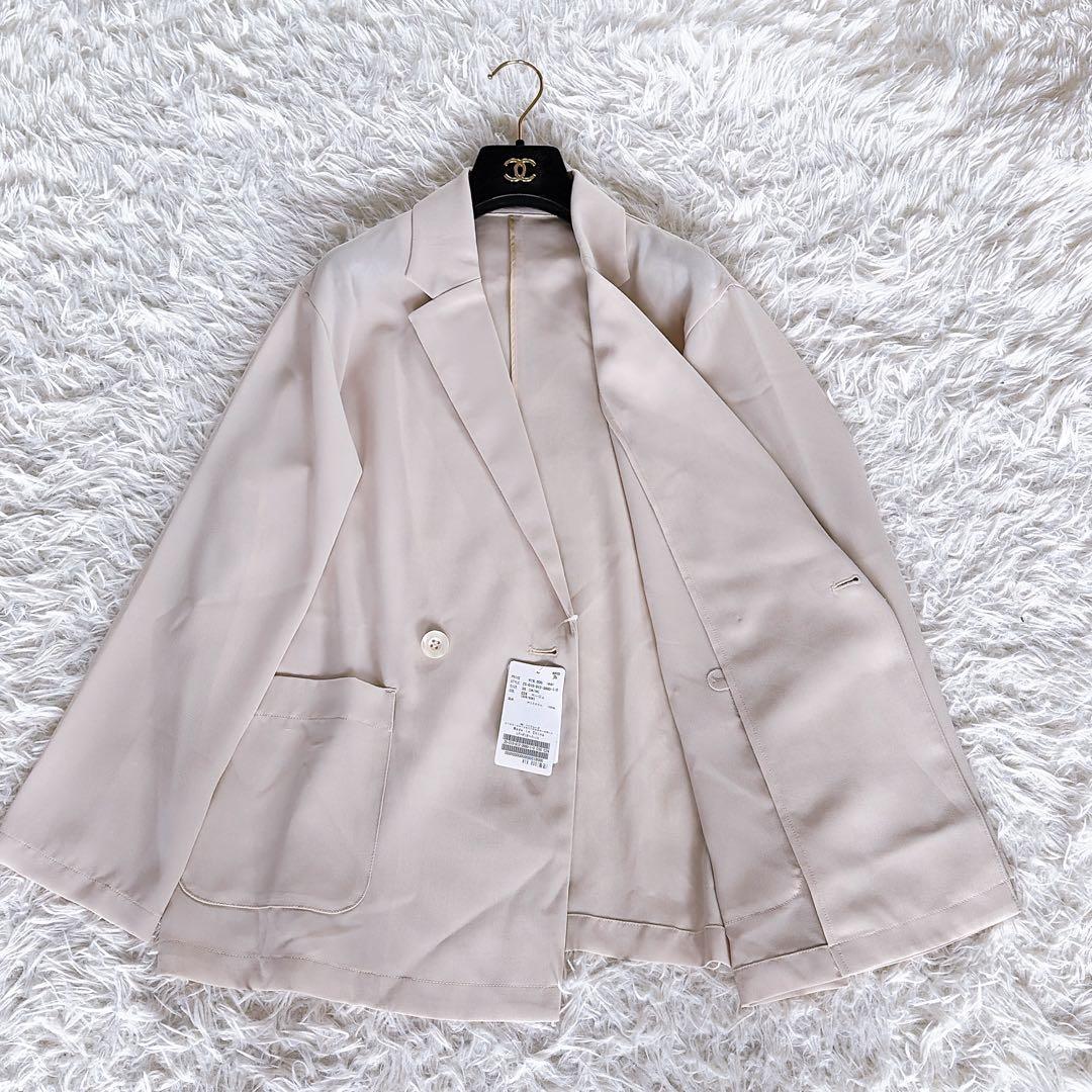 新品タグ付き【スローブイエナ】ダブルジャケット オーバサイズウォッシャブルシアー