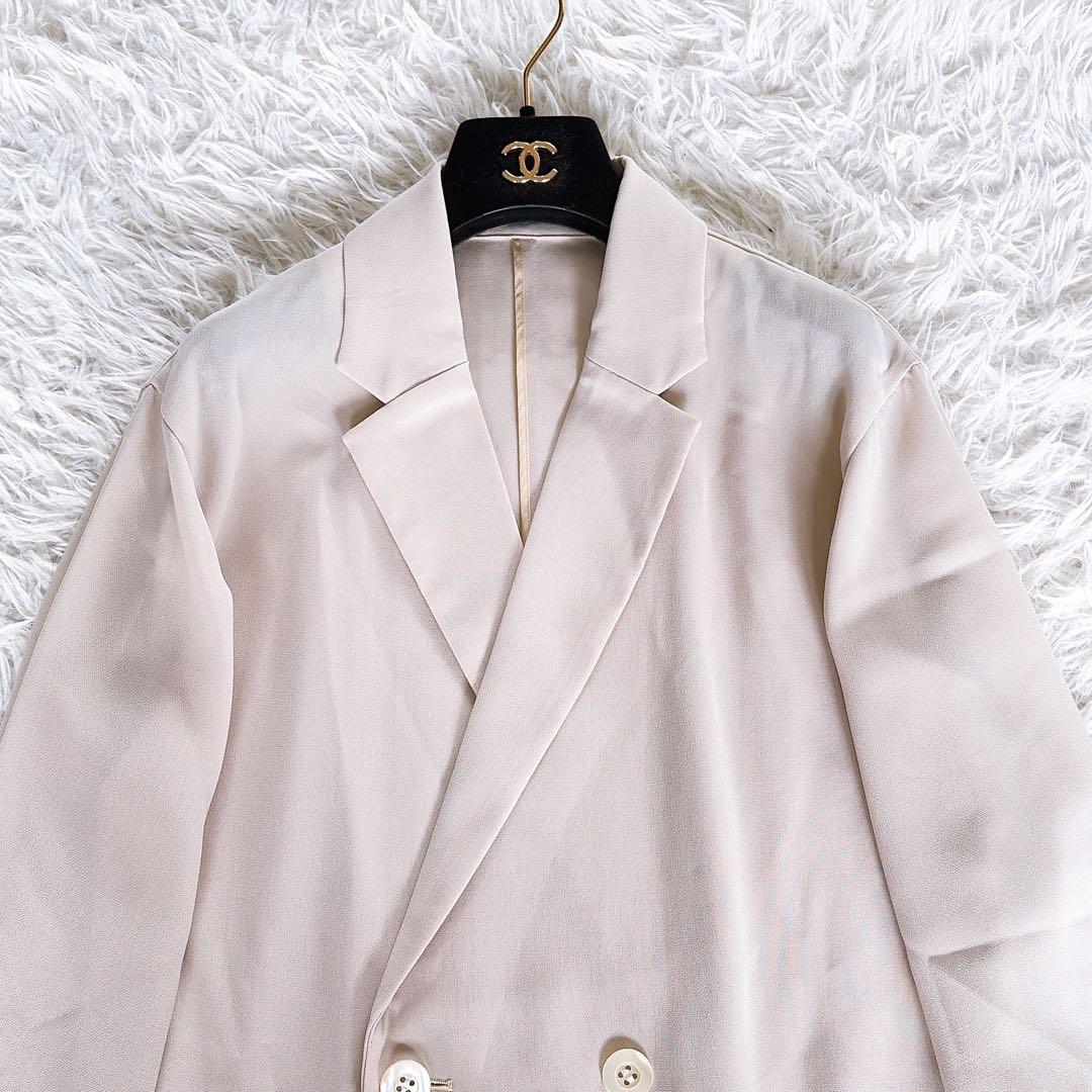 新品タグ付き【スローブイエナ】ダブルジャケット オーバサイズウォッシャブルシアー