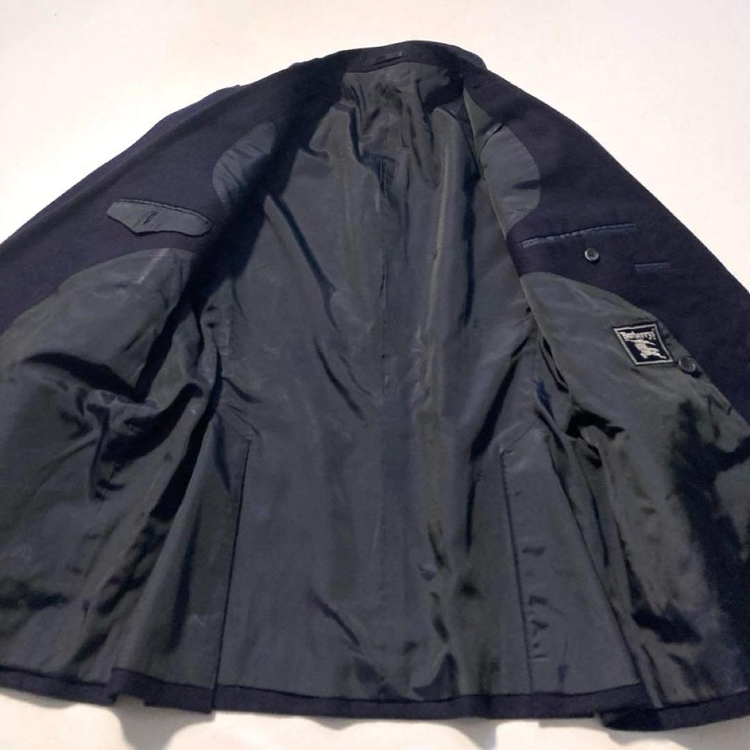 【やま】バーバリーズ ダブル テーラードジャケット 金ボタン ウール 濃紺