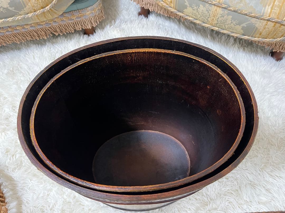 なな❣️アンティーク調 ダストBOX 物入 収納 ドールペイントヴィンテージ