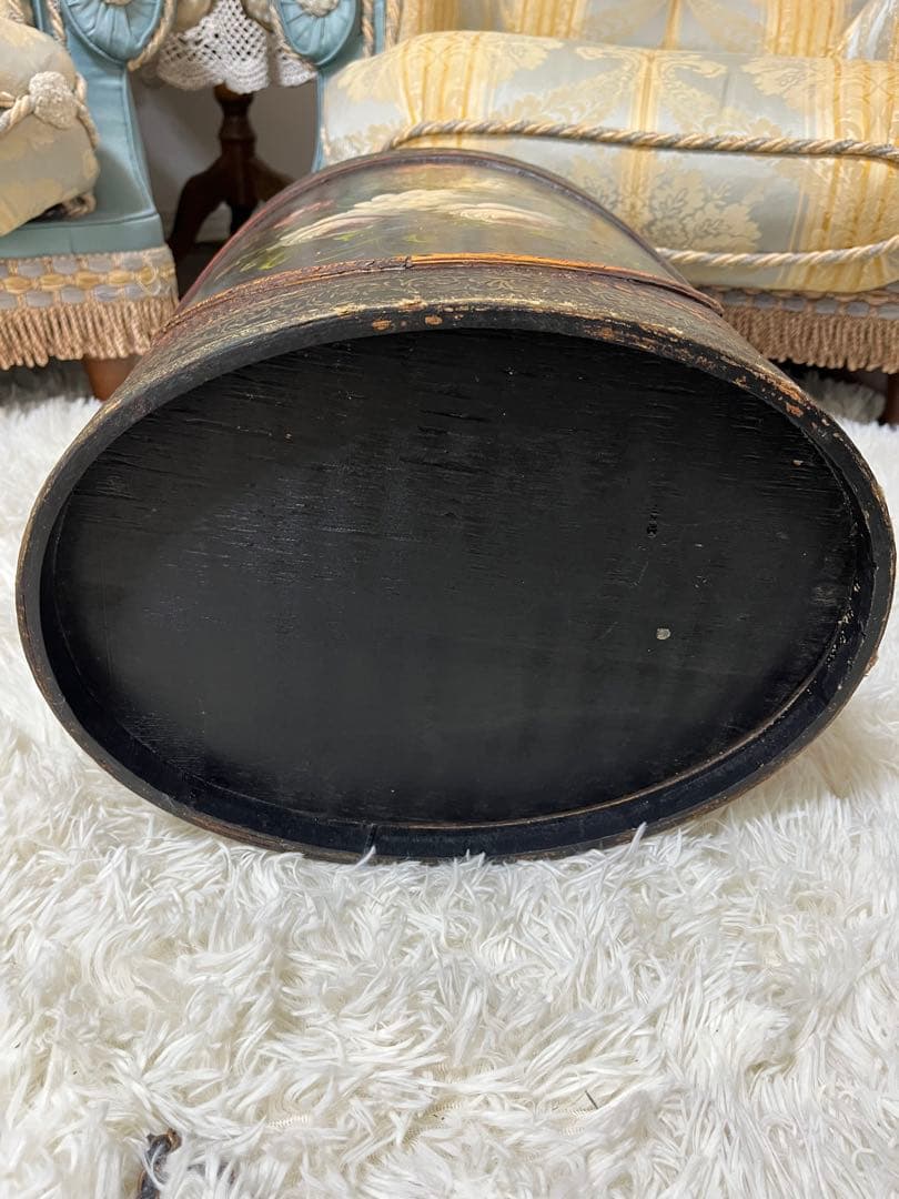 なな❣️アンティーク調 ダストBOX 物入 収納 ドールペイントヴィンテージ