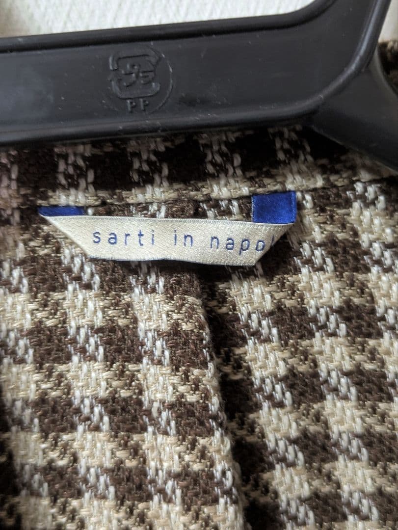 ★デペトリロ メンズテーラードジャケット 麻 綿 ブラウン 46 本切羽