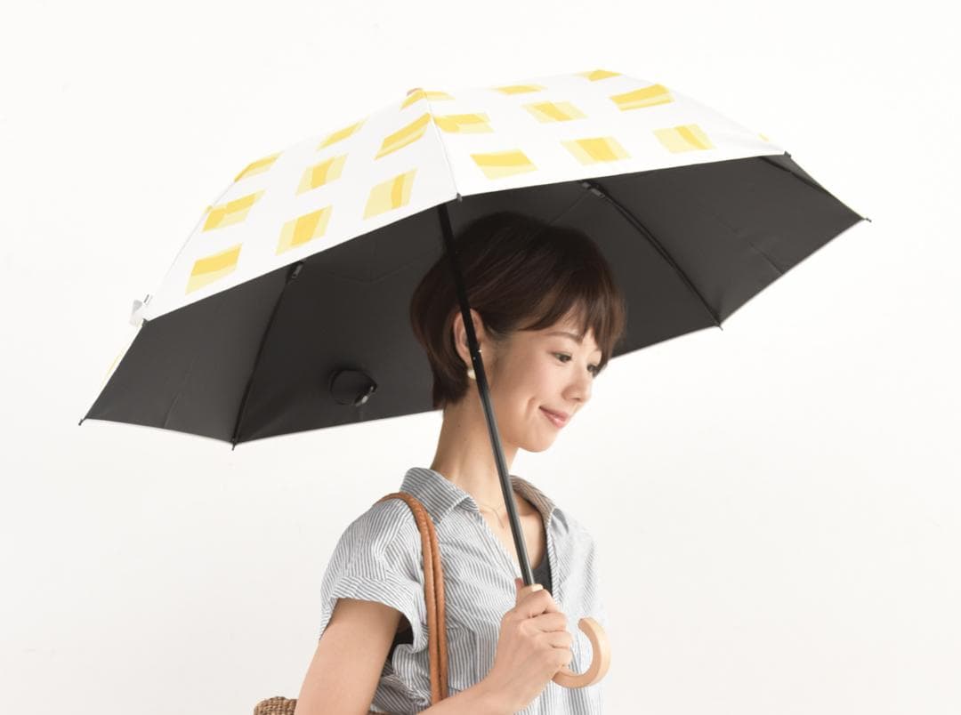 サンバリア100 折りたたみ日傘（２段折 / キューブ）イエロー