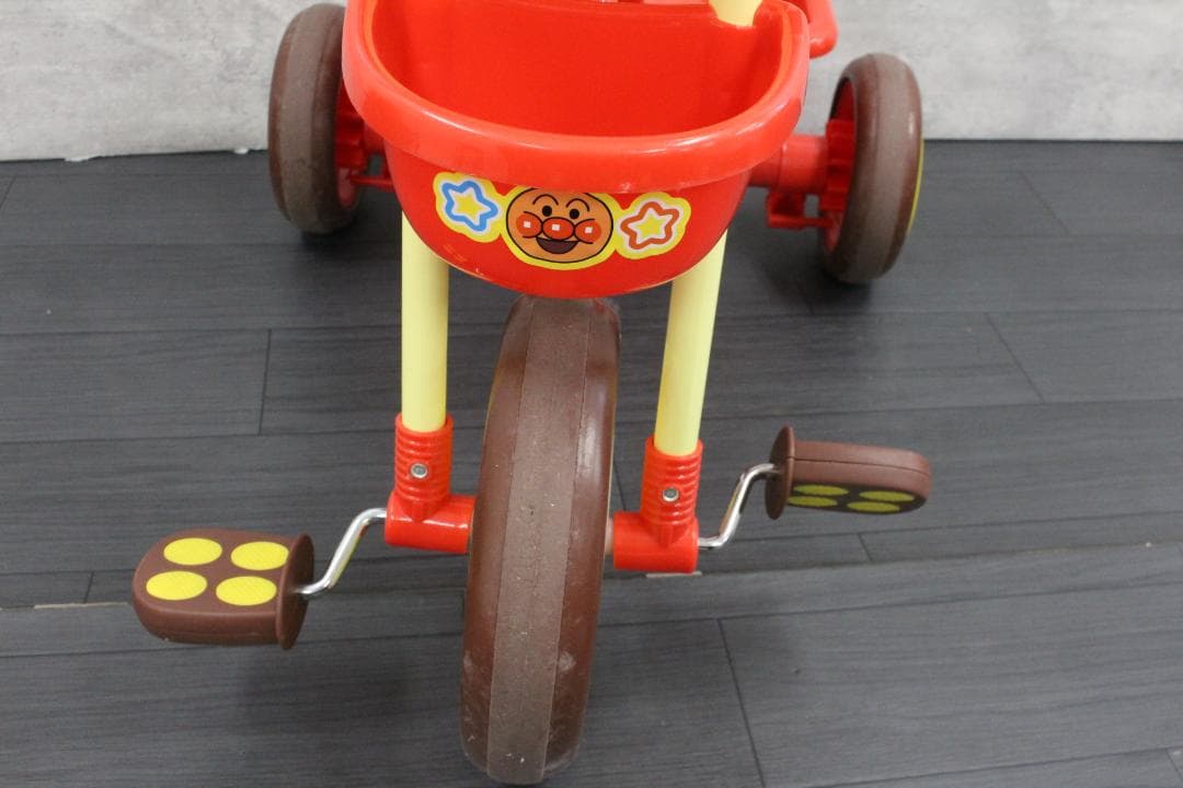 ▲ジョイパレット おでかけ三輪車 おしゃべりアンパンマン SP 押し棒付き