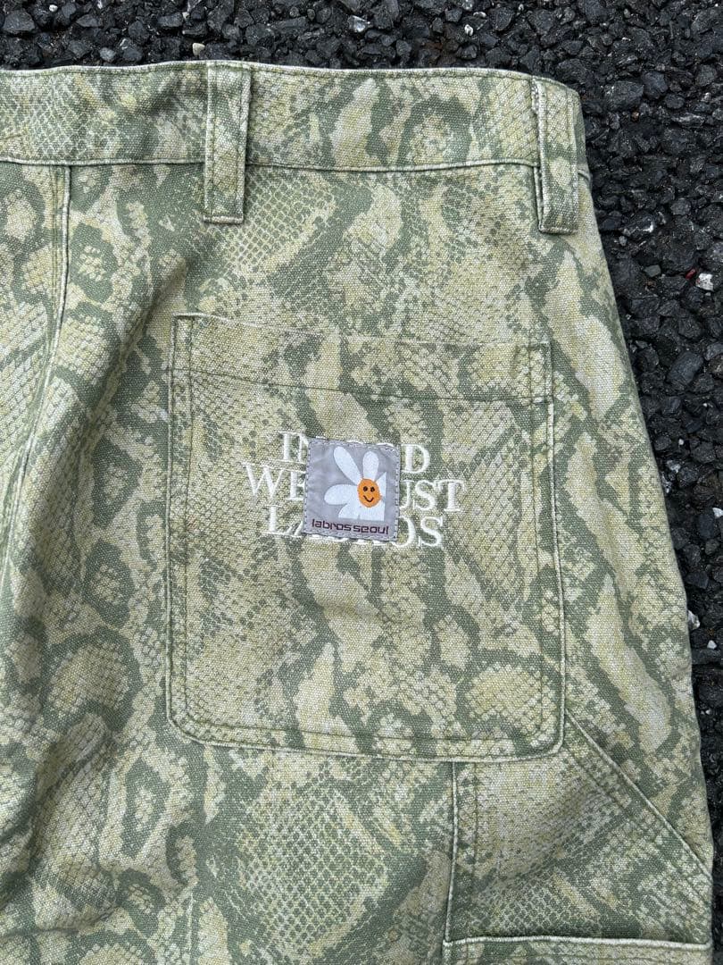 希少 ラブロス LABROS ヘビ柄 カーゴパンツ 32