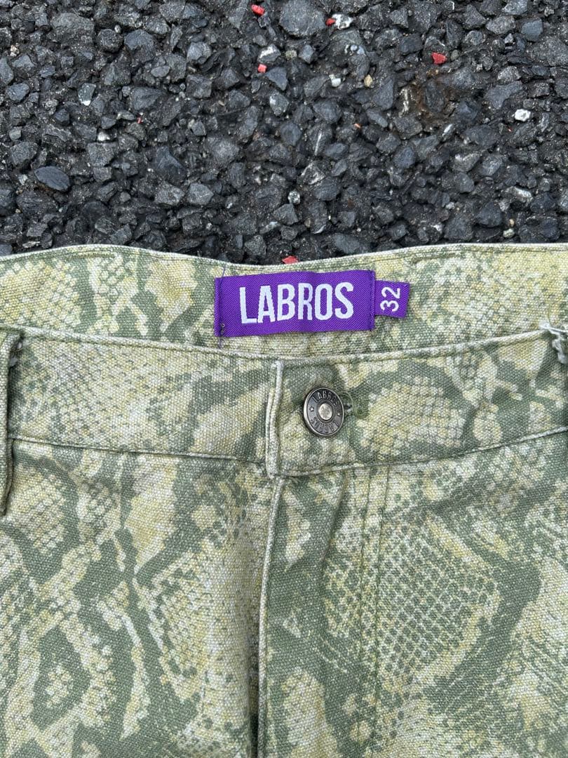 希少 ラブロス LABROS ヘビ柄 カーゴパンツ 32