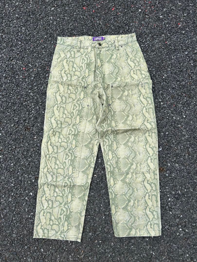 希少 ラブロス LABROS ヘビ柄 カーゴパンツ 32