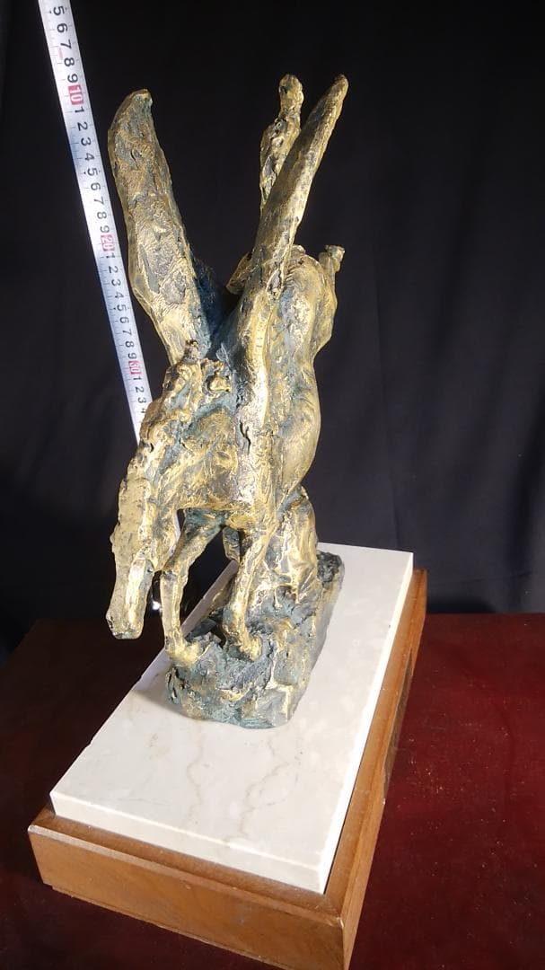 や*す様 ブロンズ像 西望「春風」ペガサス天馬 高3４c重６kg/彫刻銅像/干支
