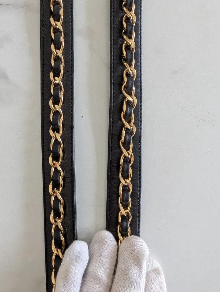 シャネル ウエストポーチ マトラッセ ラムスキン ヴィンテージ 黒