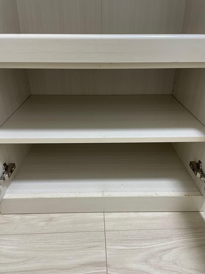 ホワイト レンジボード ガラス扉付き