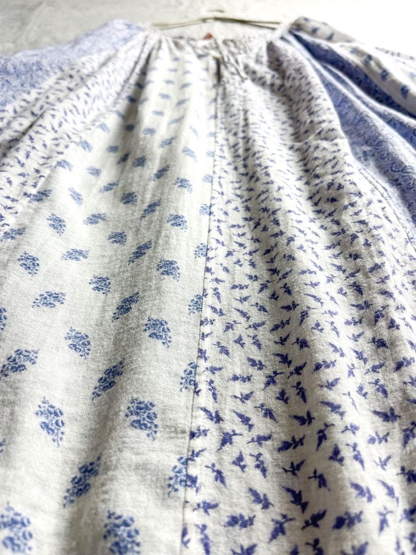 【45R】45rpm 綿100% フラワーパッチワークフレアチュニック 花柄 2