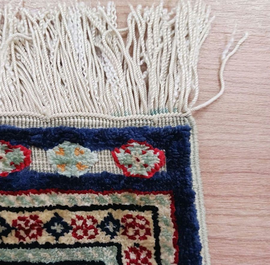 Y2756 トルコ絨毯 カイセリ シルク100% 手織り 135×91㎝