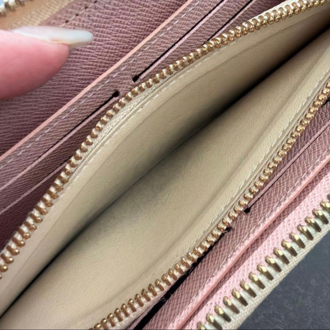 ルイヴィトン ダミエ アズール ポルトフォイユクレマンス ピンク 長財布