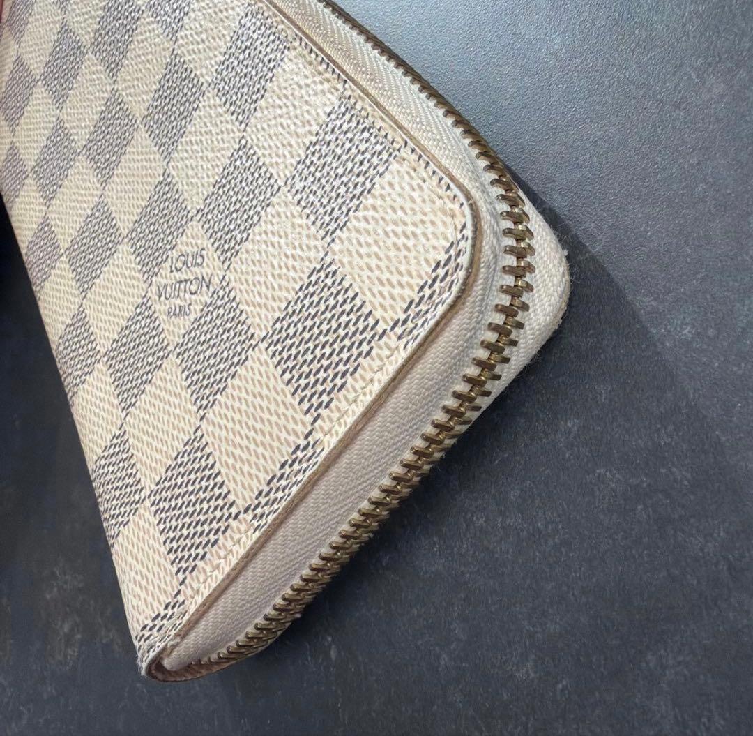 ルイヴィトン ダミエ アズール ポルトフォイユクレマンス ピンク 長財布