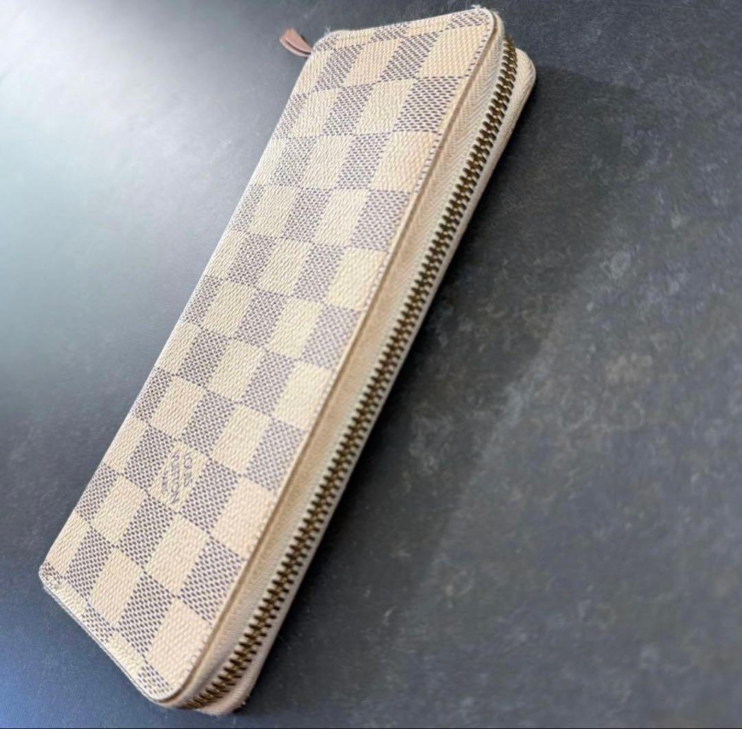 ルイヴィトン ダミエ アズール ポルトフォイユクレマンス ピンク 長財布