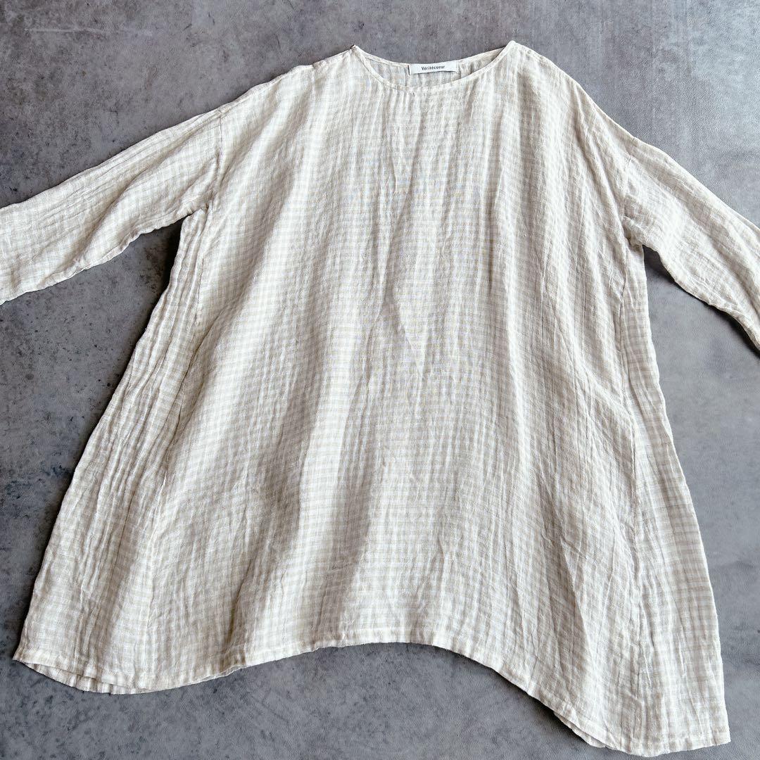 rino/ Veritecoeur ⿻ リネン ギンガムチェックチュニック