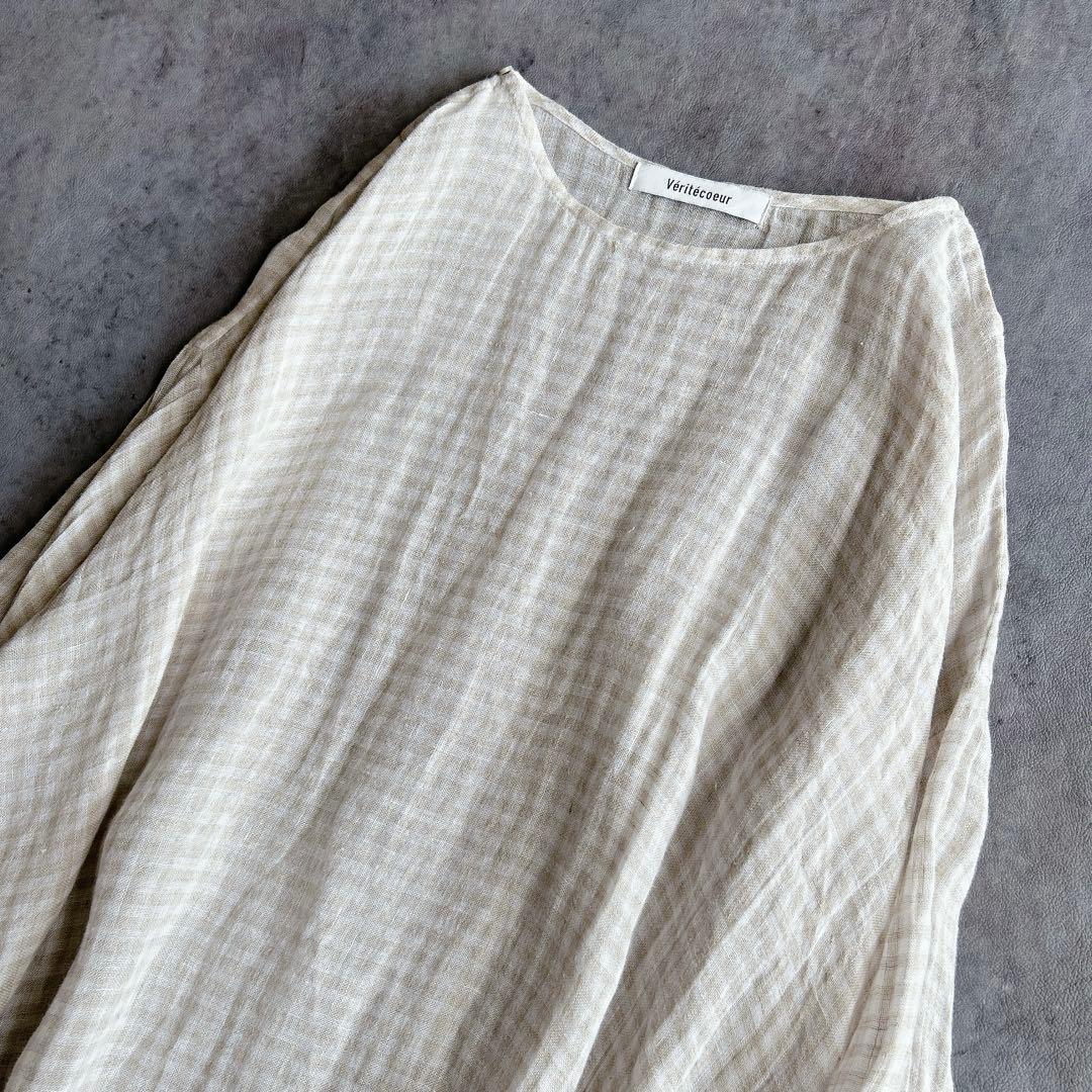 rino/ Veritecoeur ⿻ リネン ギンガムチェックチュニック