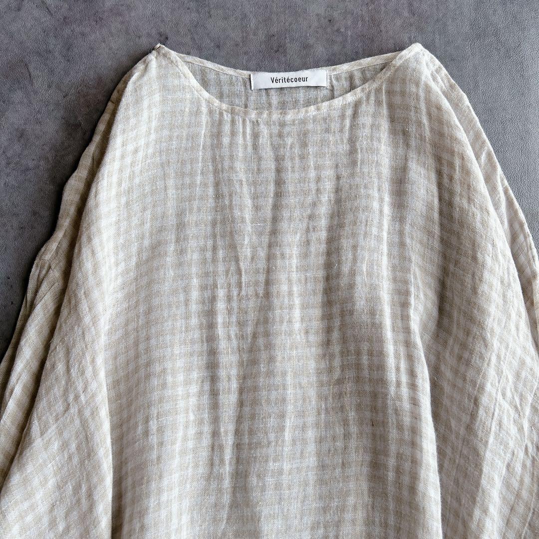 rino/ Veritecoeur ⿻ リネン ギンガムチェックチュニック