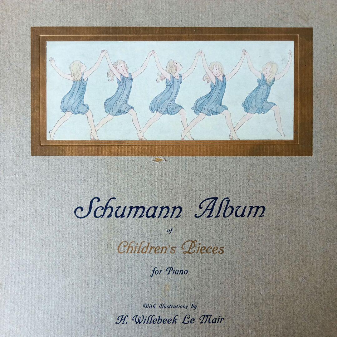 洋書古書1922年メッセージ　楽譜シューマン　ルメール画集アンティーク 水彩画