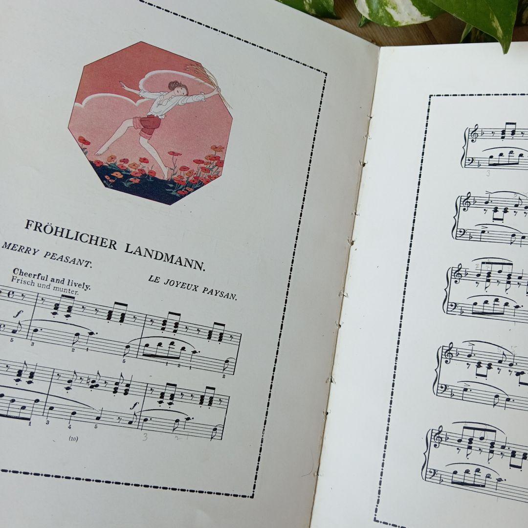 洋書古書1922年メッセージ　楽譜シューマン　ルメール画集アンティーク 水彩画