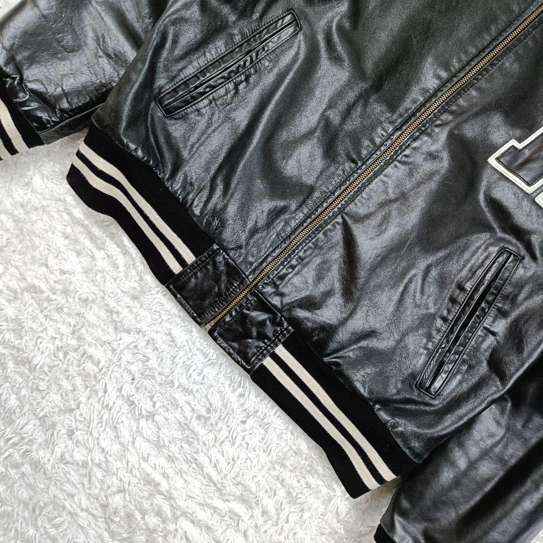 トミーヒルフィガー 牛革 オールレザー 中綿 キルティング スタジャン M