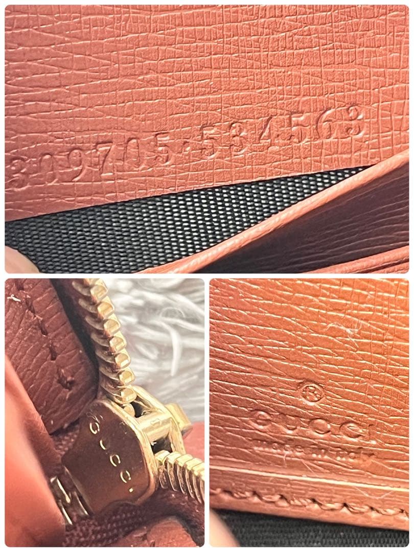 良品✨GUCCI ラウンドファスナー　インターロッキング　レザー　長財布