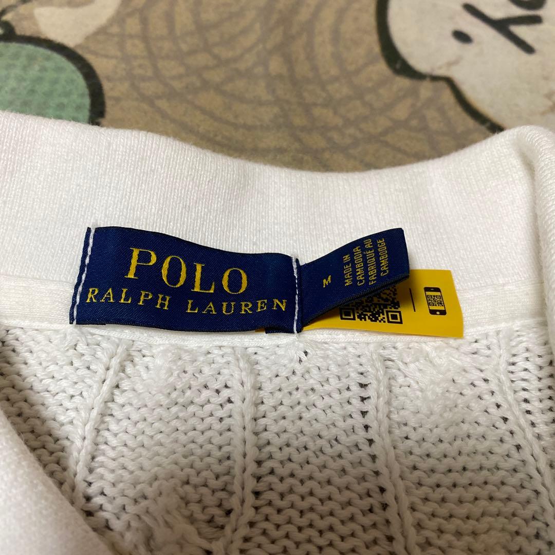 Polo Ralph Lauren ケーブルニット ポロシャツ M ホワイト