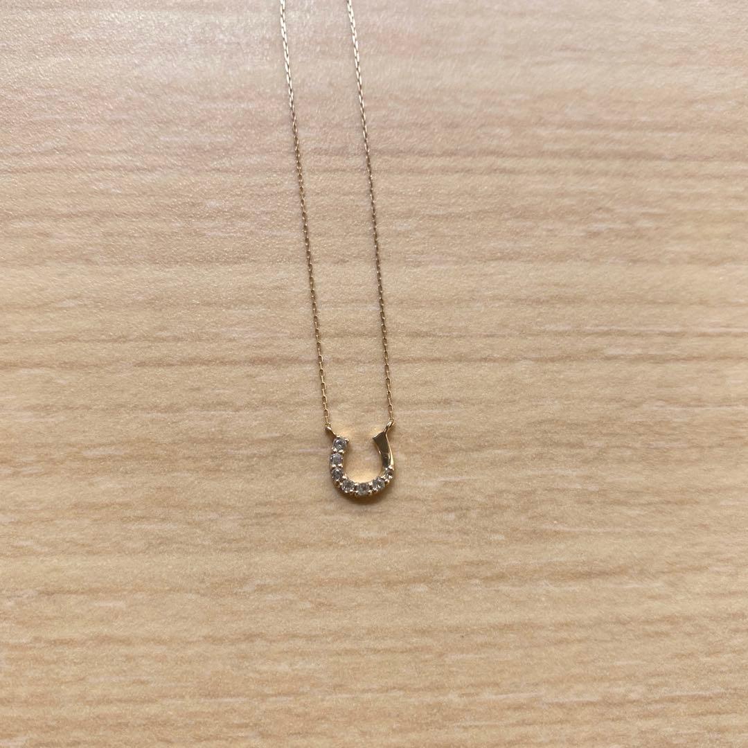 BLOOM イエローゴールド ホワイトトパーズ 馬蹄 ネックレス