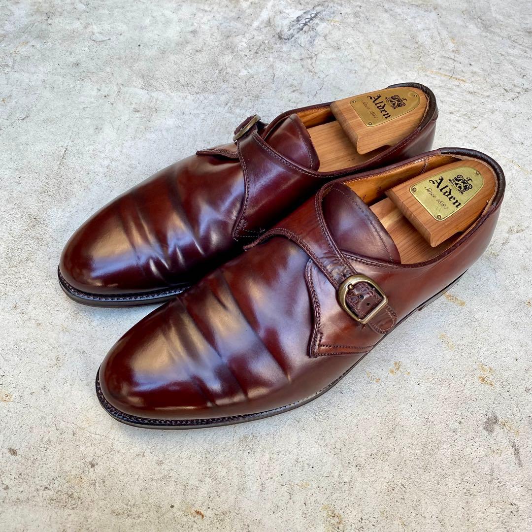 P様Alden954★サイズ10D★コードバン★バーガンディ★モンクストラップ