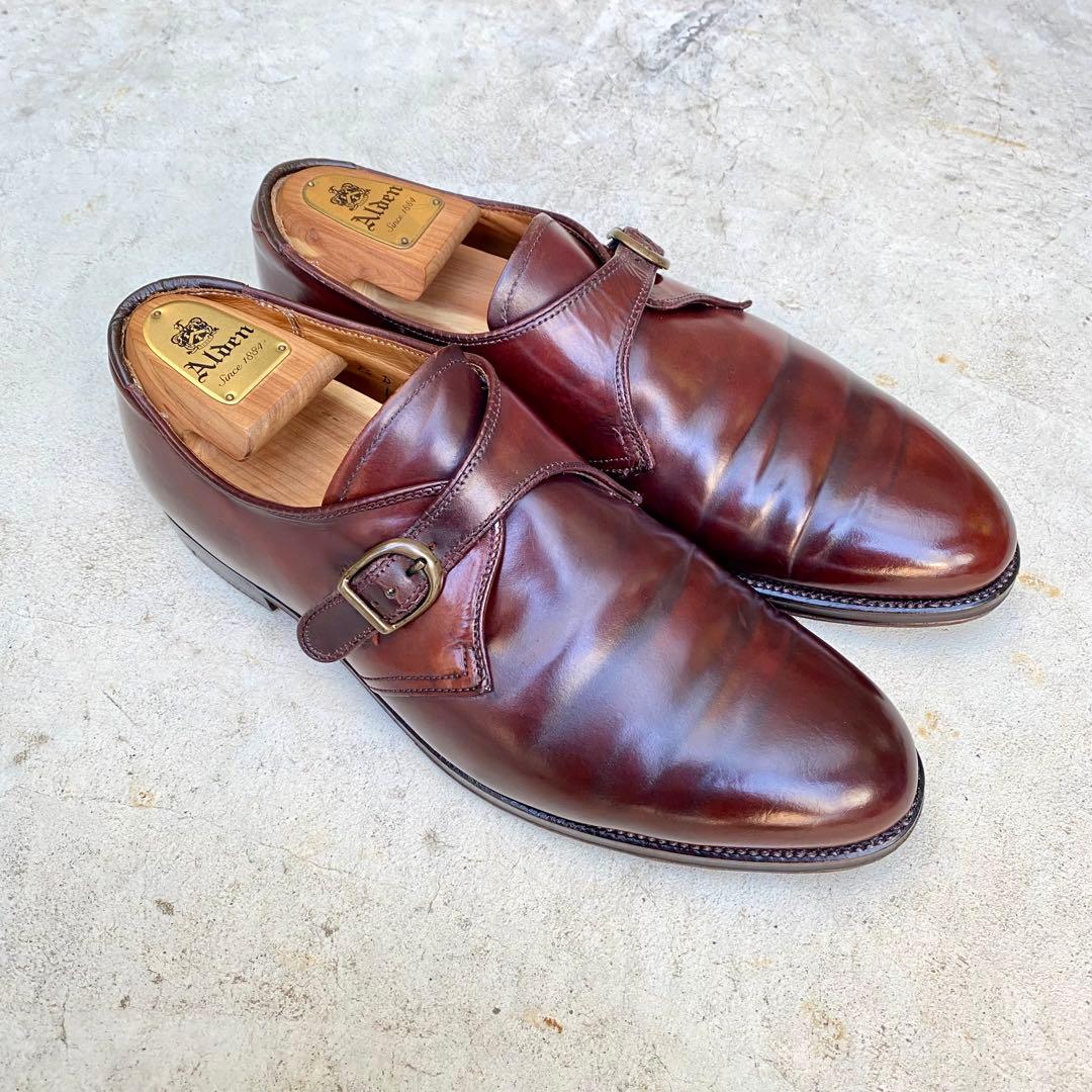 P様Alden954★サイズ10D★コードバン★バーガンディ★モンクストラップ